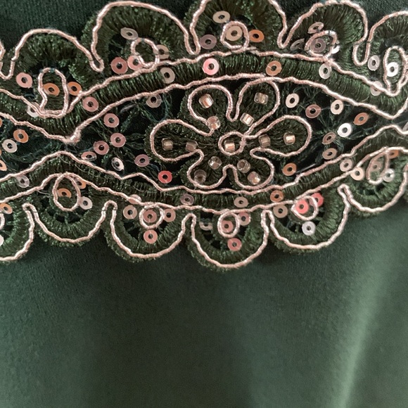 Maner a line green dress. Size M - Picture 3 of 7